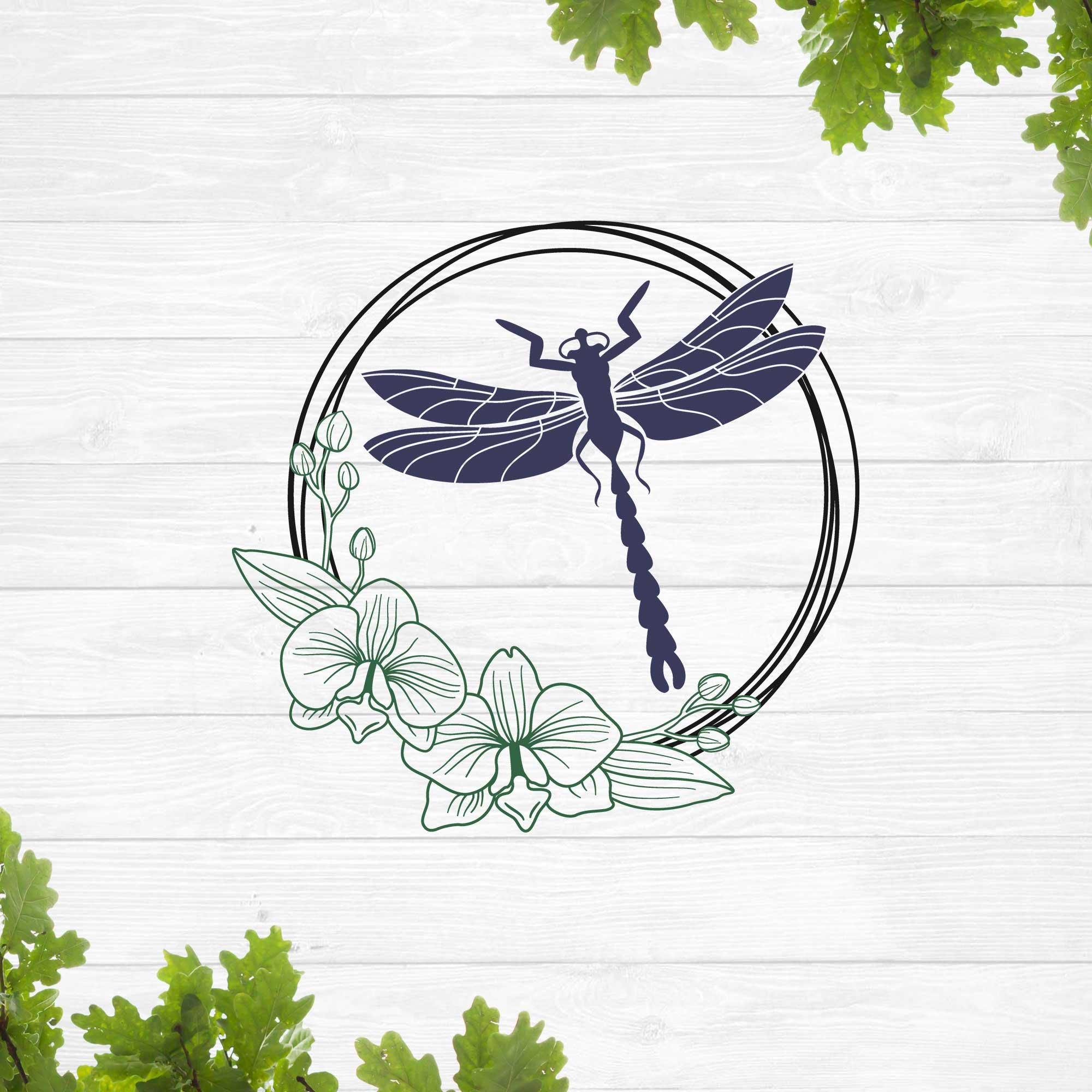 Dragonfly Svg, Floral Dragonfly Svg, Dragonfly With Flowers Svg ...