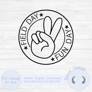 Vredesteken Field Day Fun SVG | Schoolevenement-SVG | Afdrukbaar ontwerp voor een leuke dag