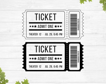 Movie ticket svg, concert ticket svg, ticket svg, cinema ticket svg