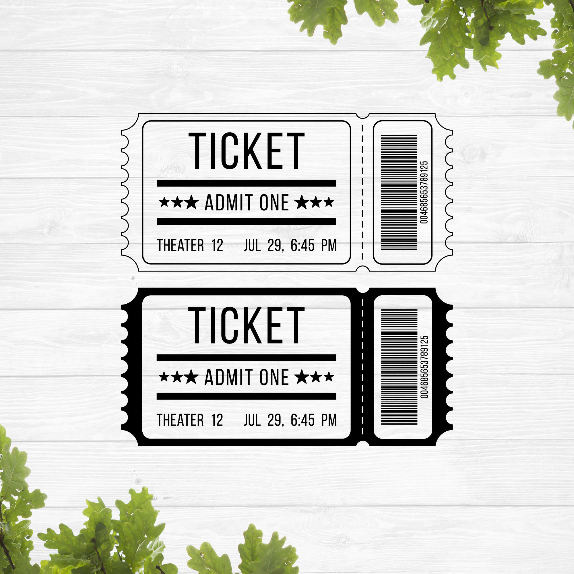 Admit Two Ticket Template