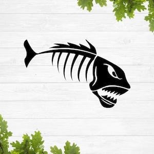 Svg d'arêtes de poisson, svg arêtes de poisson, squelette de poisson svg, Svg de poisson en colère, Svg de tête de mort de poisson