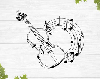 SVG, Violin key svg, violin svg, violin png, musical instrument svg, music svg, vinyl stencil, cricut silhouette, sublimation design file