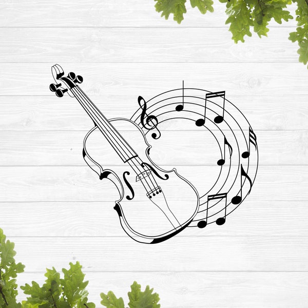 SVG, Violin key svg, violin svg, violin png, musical instrument svg, music svg, vinyl stencil, cricut silhouette, sublimation design file