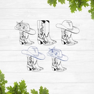 Cowboy hat and boots svg, cowgirl hat, Rodeo hat svg