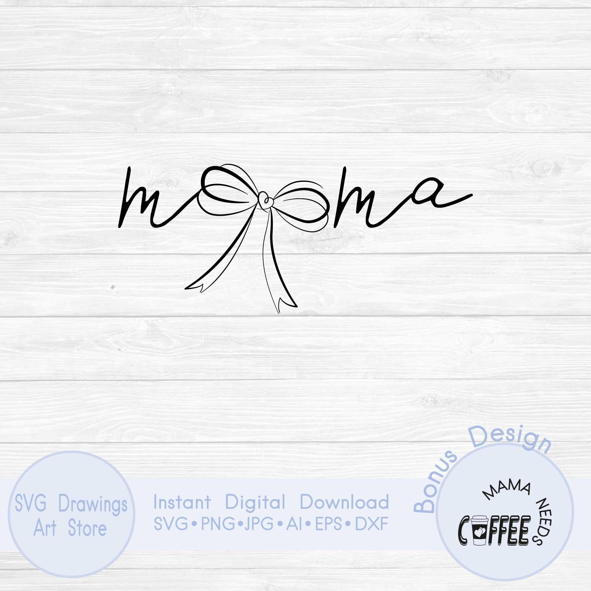 Mom Ribbon Vector Mama Bow Svg, Cute Mother's Day With Ribbon Png Design - Etsy