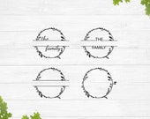 The Family SVG design, Family wreath svg, Split wreath svg, Family monogram svg, Wedding wreath svg, Floral wreath svg, Family name svg