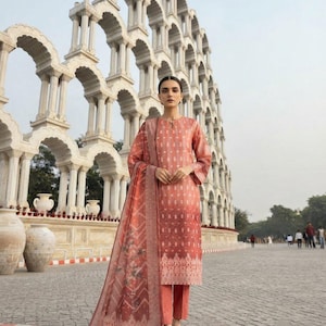 Women's Printed Chanderi Cotton Kurta Set | 3-Piece Indian Ethnic Outfit
