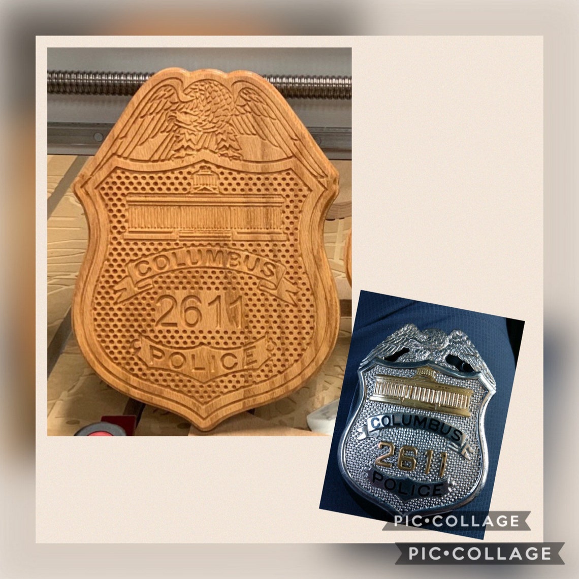 Custom Wood Police Badge Plaque Etsy