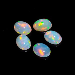 Natural Ethiopian Multi Fire Opal Oval Cabochon Lot- Oval Opal- Natural Opal- Opal Wholesale- October Birthstone Lot-All Size Opal Available