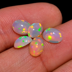 Natural Ethiopian Multi Fire Opal Oval Cabochon Lot- Oval Opal- Natural Opal- Opal Wholesale- October Birthstone Lot-All Size Opal Available