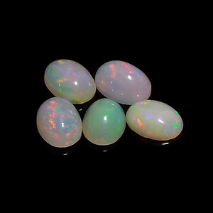 Natural Ethiopian Multi Fire Opal Oval Cabochon Lot- Oval Opal- Natural Opal- Opal Wholesale- October Birthstone Lot-All Size Opal Available