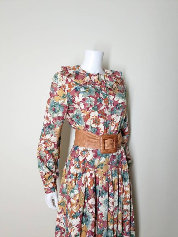 Vintage Floral Dress Set, Medium / Autumnal Flora… - image 5