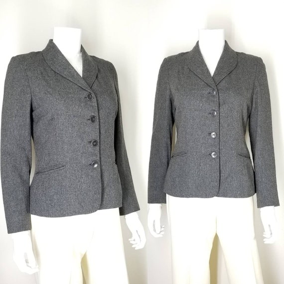 Vintage 40s Gray Wool Blazer ~ Womens Small ~ Vict