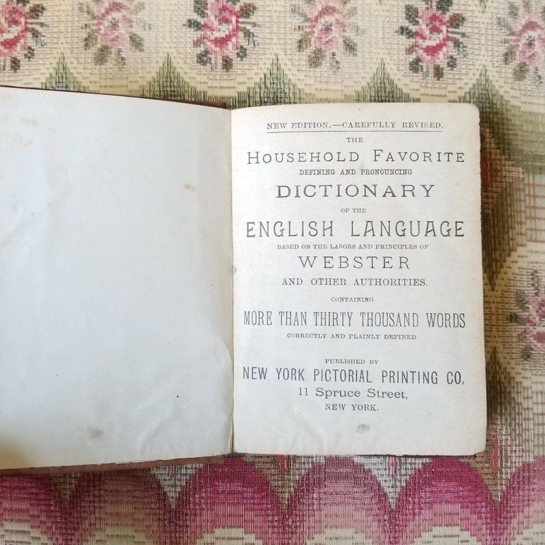 Antique Victorian Book / Small Pocket Dictionary / Princess Etsy