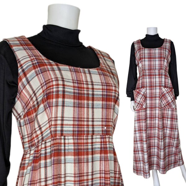 Vintage Plaid V Neck Bodycon Maxi Dress main image 0