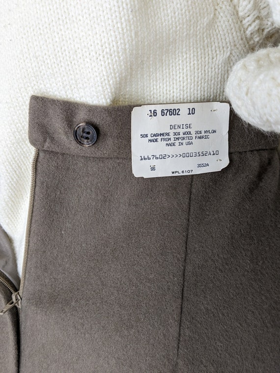 Vintage Brown Pencil Skirt, Small / Cashmere Wool… - image 10