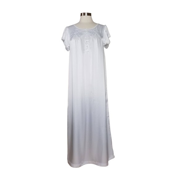 Vintage White Nightgown, Small Petite / Embroider… - image 2