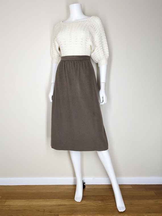 Vintage Brown Pencil Skirt, Small / Cashmere Wool… - image 4