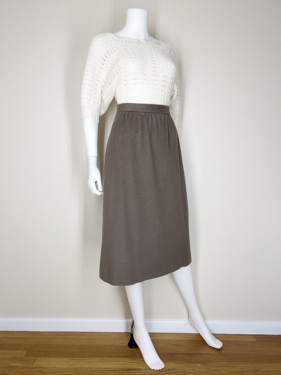 Vintage Brown Pencil Skirt, Small / Cashmere Wool… - image 6