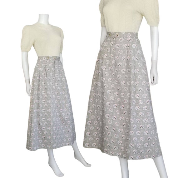 Vintage All Cotton Skirt, Large / Pleated Skirt w… - image 9