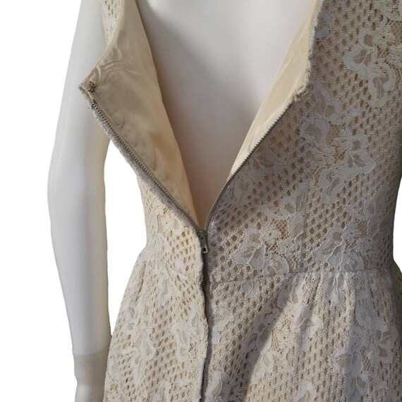 Vintage Lace Maxi Dress, Medium Large / 1960s Sle… - image 4
