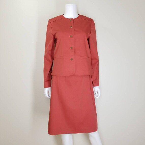 Vintage 70s Skirt Suit, Medium / Mod Twill Suit w… - image 3