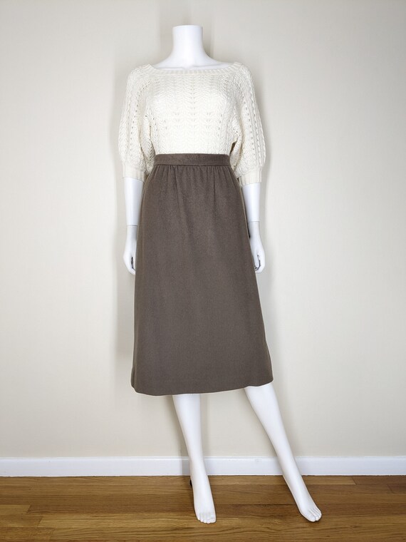 Vintage Brown Pencil Skirt, Small / Cashmere Wool… - image 3