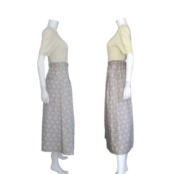 Vintage All Cotton Skirt, Large / Pleated Skirt w… - image 6