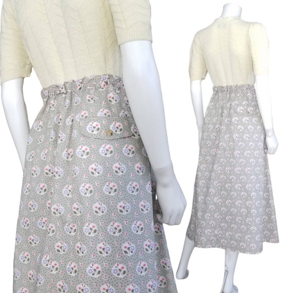 Vintage All Cotton Skirt, Large / Pleated Skirt w… - image 7
