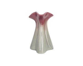 Vintage California Pottery Vase / Mid Century Ceramic Vase / West Coast Pottery #712 / Pink Gray Flower Art Vase / 1950s Art Nouveau Vase