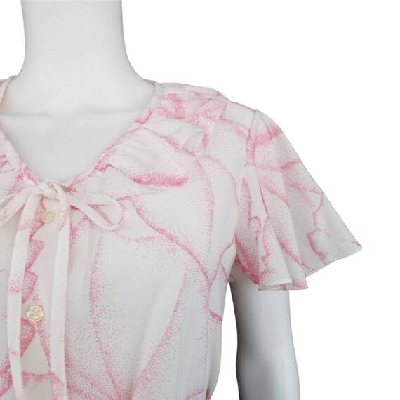 Vintage Ruffle Collar Blouse, Small / 1970s Flora… - image 8