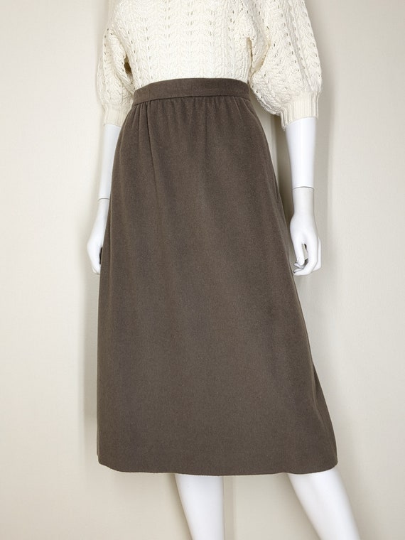 Vintage Brown Pencil Skirt, Small / Cashmere Wool… - image 2