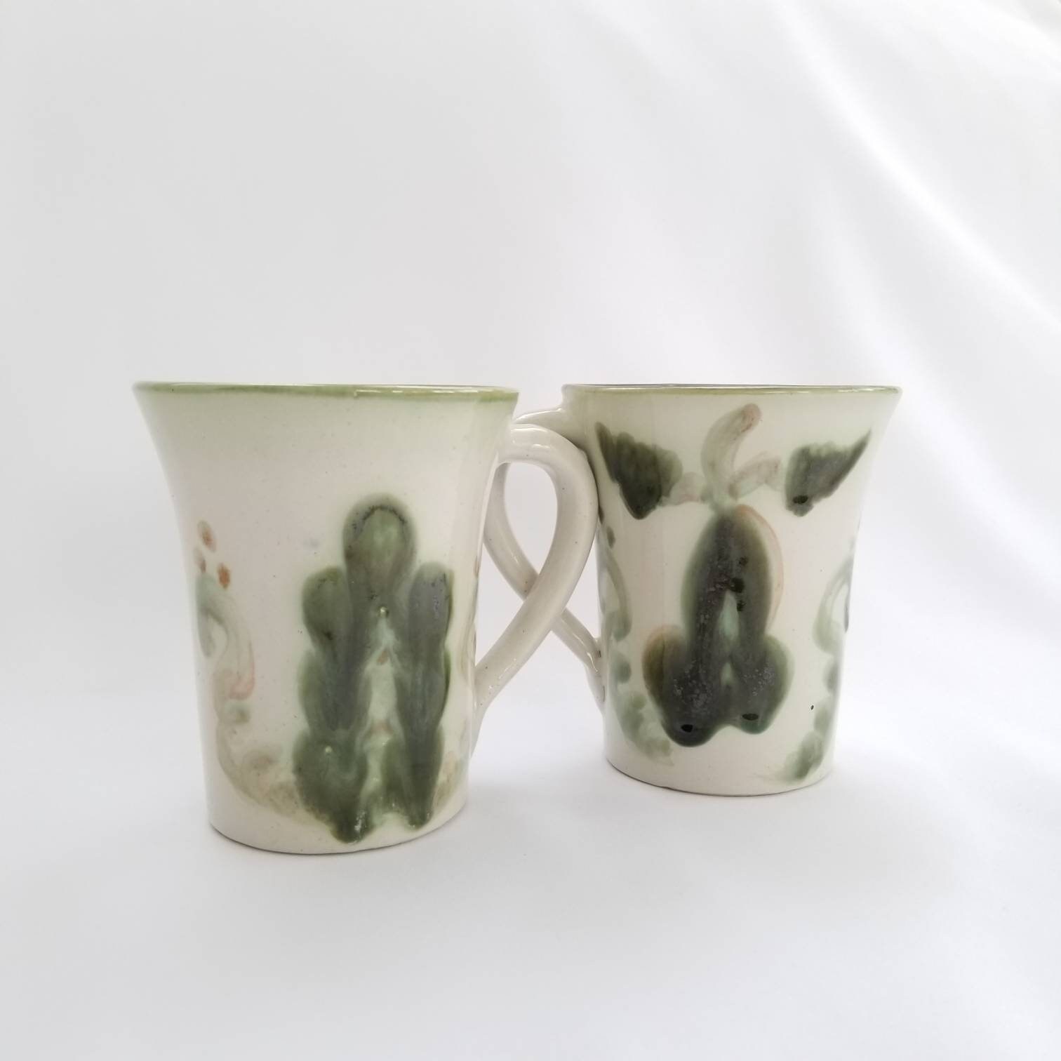 Vintage Hadley Pottery Mug Set of Two / Pair of Mugs / Pear & Etsy
