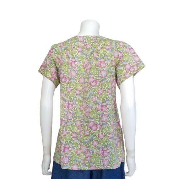 Vintage Floral Blouse, Small / 1970s Hand Made Sh… - image 10