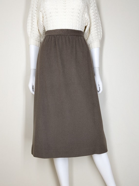 Vintage Brown Pencil Skirt, Small / Cashmere Wool… - image 5