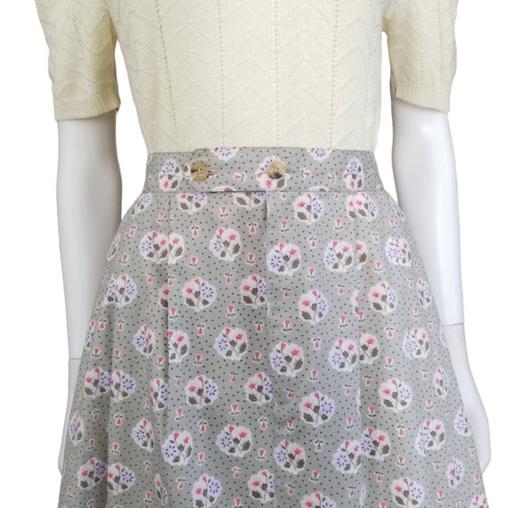 Vintage All Cotton Skirt, Large / Pleated Skirt w… - image 4