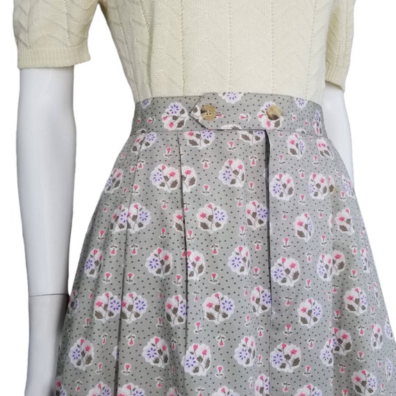 Vintage All Cotton Skirt, Large / Pleated Skirt w… - image 8