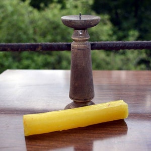 Vintage Woodl Candlestick Candlestick With One Tea Candles Wood Candle Holder Wood Candlestick Wood Candleholders