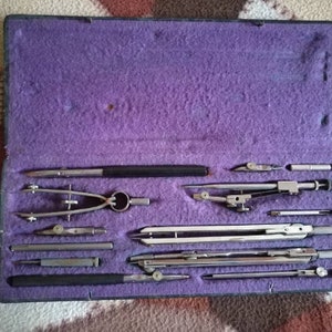 Vintage drafting tools Architect tools Turan drawing tools Crafting Supplies German original tools Architect drawing tools Collectible gift