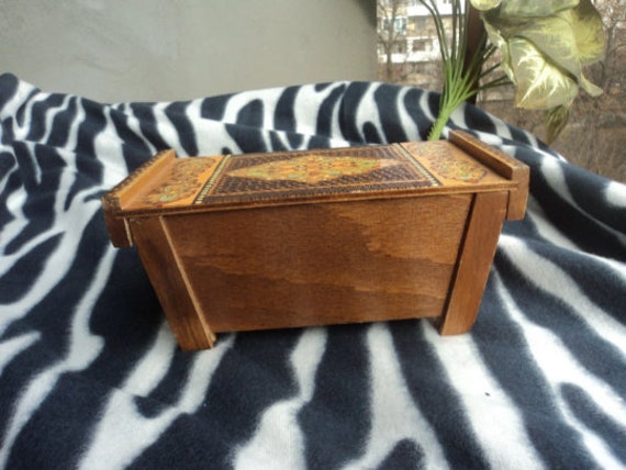 Wooden Jewelry Box Storage Box Trinket  Round Tri… - image 2