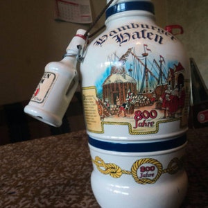 Vintage beer bottle 2 L white Royal Bavarian German brewery Beer mug Glass bottle mug Oktoberfest Vintage bottle balloon German beer mug
