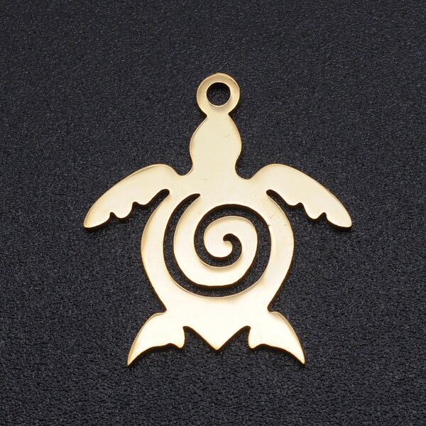 Pendentif TORTUE en acier inoxydable