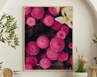Pink floral fine art photography prints, pink spring flowers art, pink home decor, a4, a3, a2