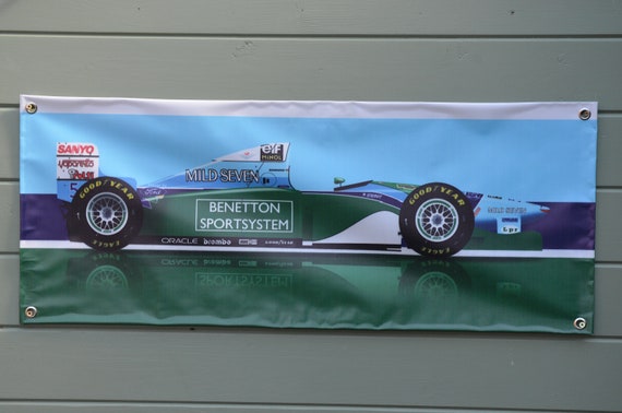 Michael Schumacher Benetton B194 Art F1 Vinyl Banner Etsy - ayrton senna f1 mclaren mp4 4 roblox