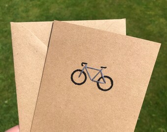 Happy Birthday Card, Cyclist Birthday Card, Embroidered Bike Card, Funny Cycling Gifts, Card For Him, For Her, Gifts For Cyclists