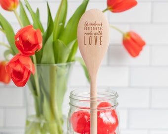 Grandma's Homecooking Made with Love- Engraved Wood Spoon