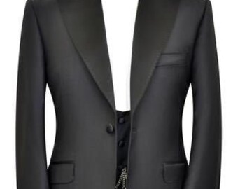 Tuxedo Jacket Men Black Slim Fit Notch Lapel One Button Hosting Evening Coat Party Wear Blazer Dinner Jacket