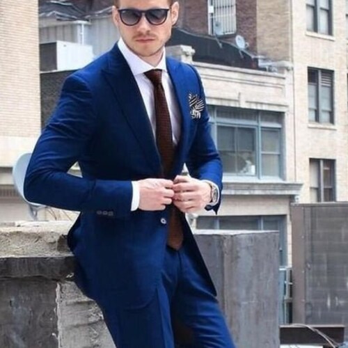 Men Blue Suits Slim Fit Summer Suit Party Wear 3 Piece Suit - Etsy