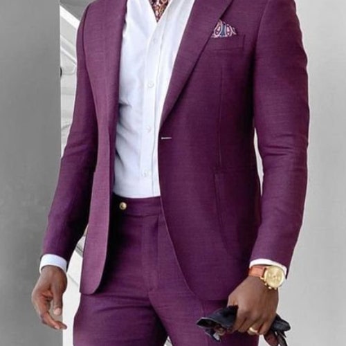 Men Purple Suits 2 Piece Slim Slim Suit Fit Formal Coat Pant - Etsy