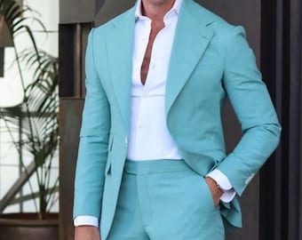 sky blue coat suit